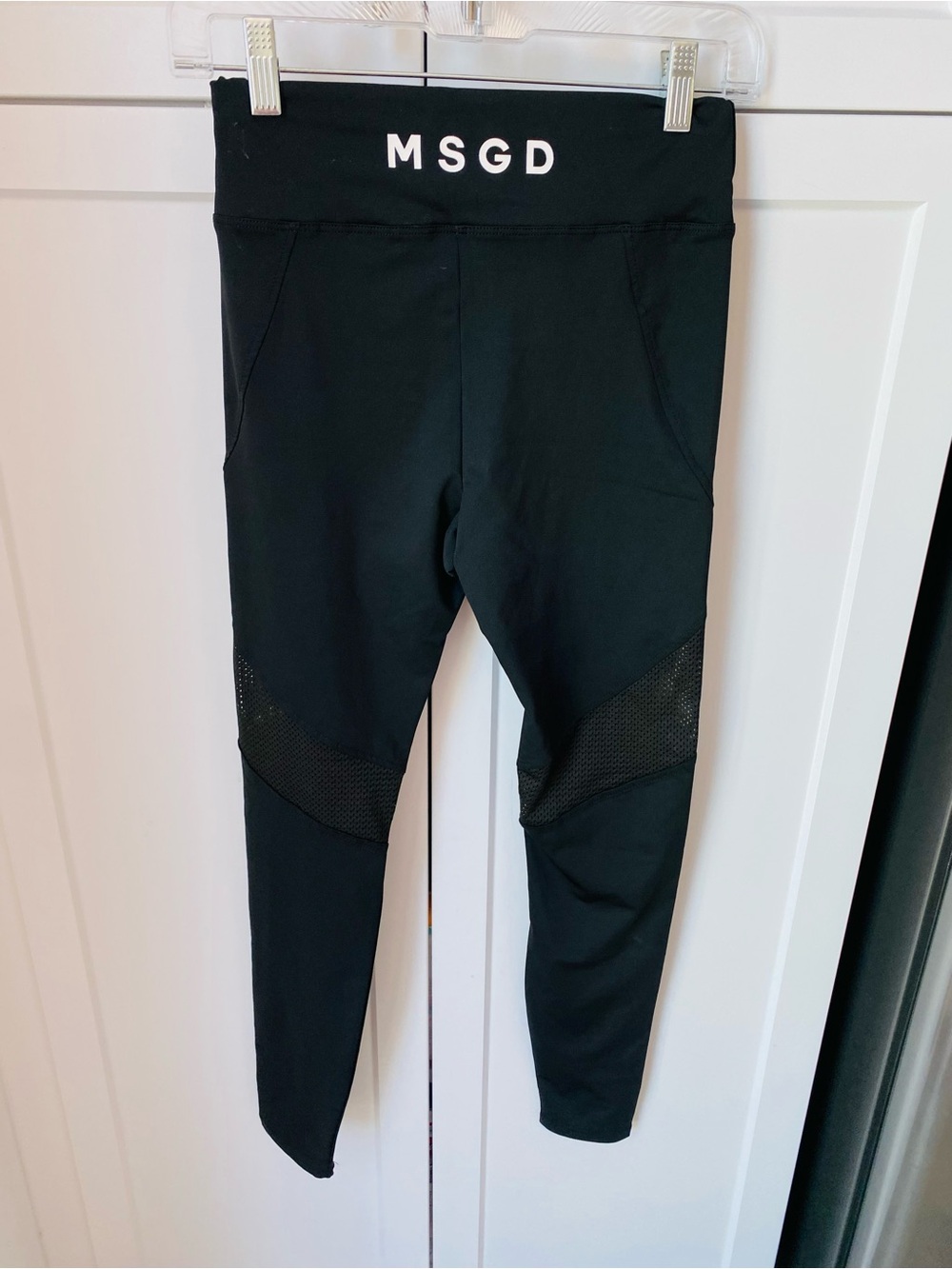 Missguided Airtex paneled leggings womens black size 2 new